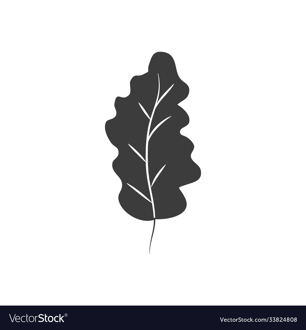 Oak leaf icon silhouette style