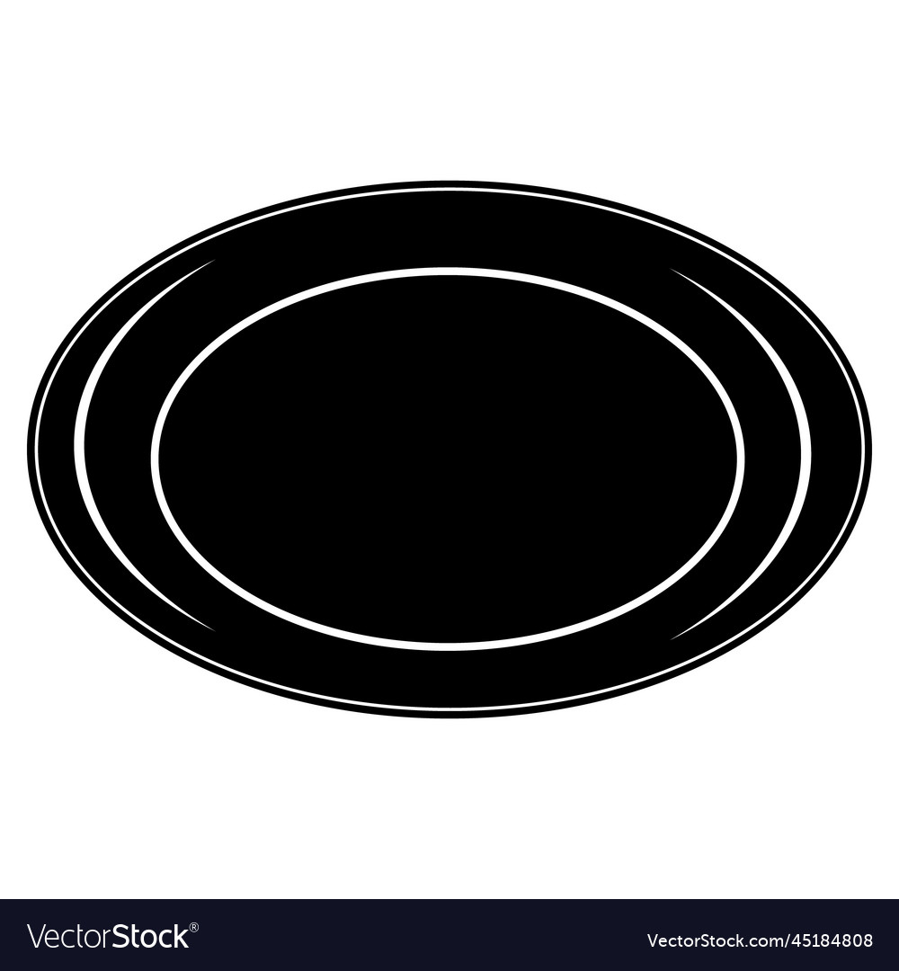 Plate black stencil isolated