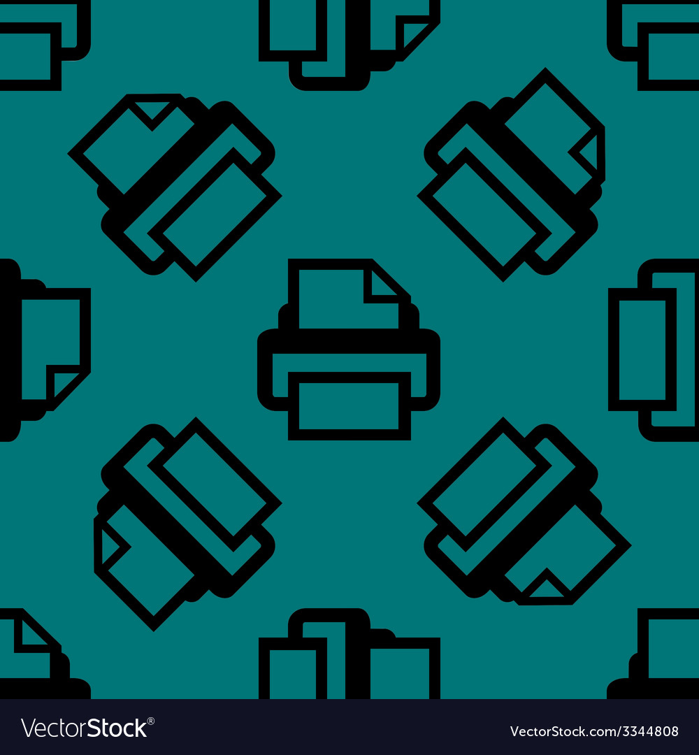 Printer web icon flat design seamless pattern