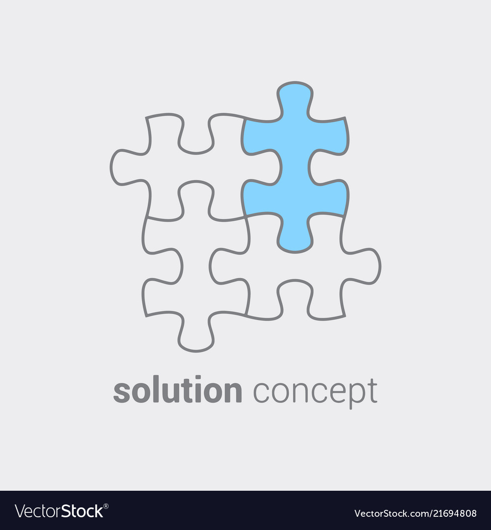 Puzzle with colored part as symbol that in any vector image Puzzle with colored part as symbol that in any