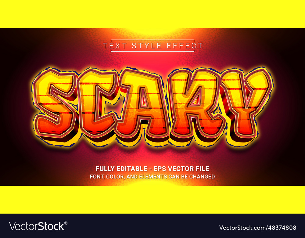 Scary text style effect editable graphic