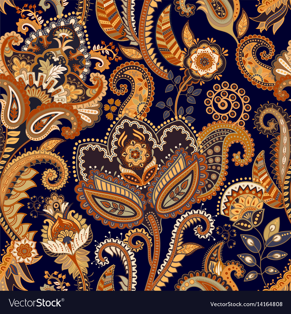 Seamless pattern indian floral backdrop