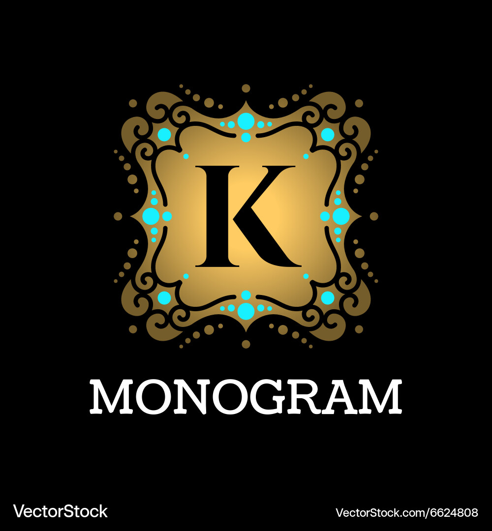 Vintage monogram frame template Royalty Free Vector Image