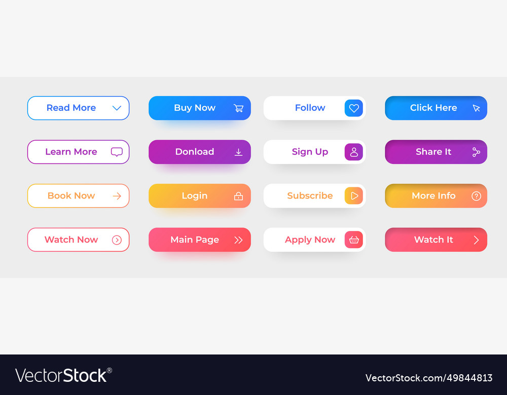 Action button website and application interface Vector Image