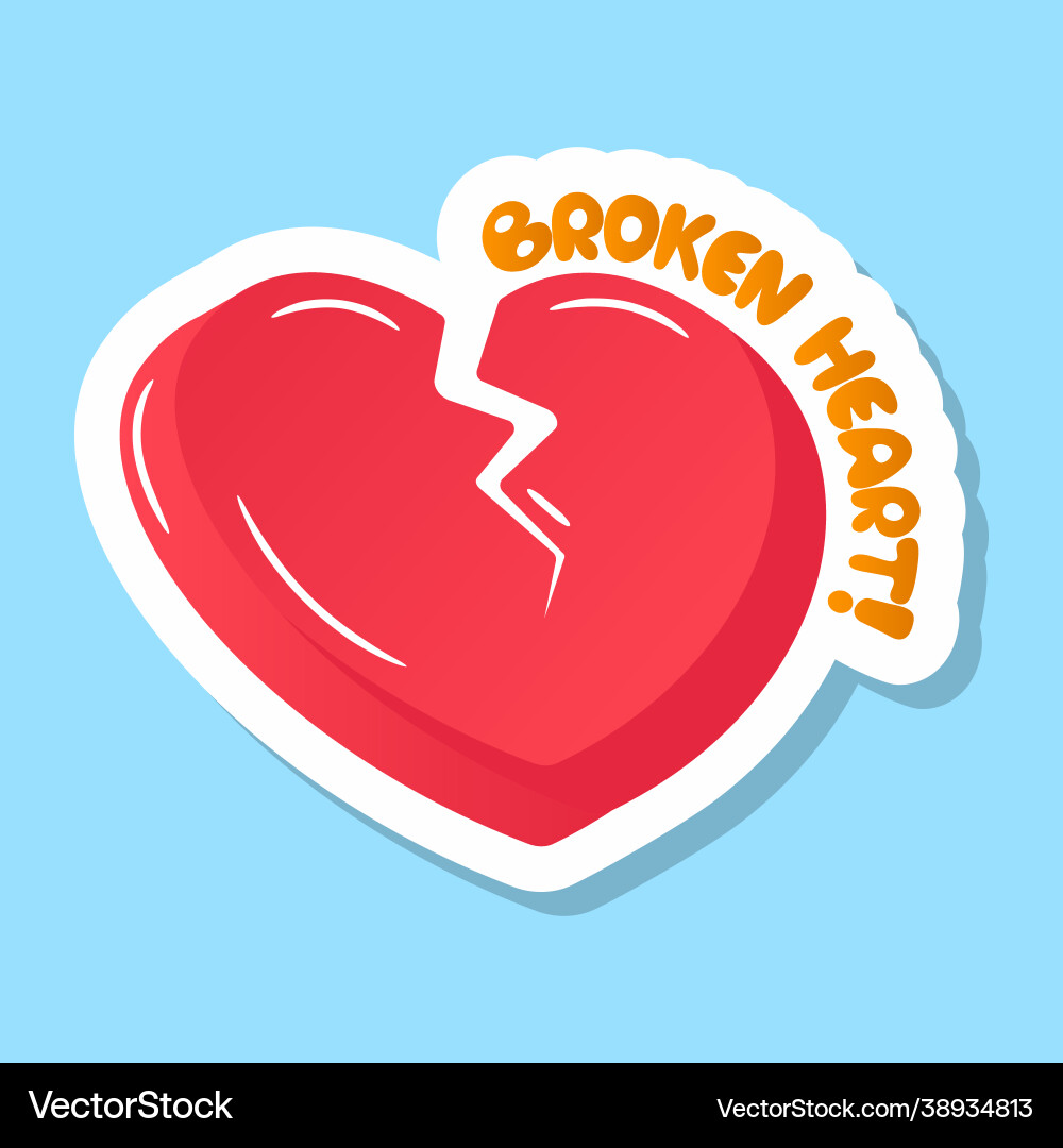 Broken heart Royalty Free Vector Image - VectorStock