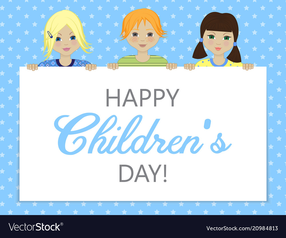 Greeting card with children day