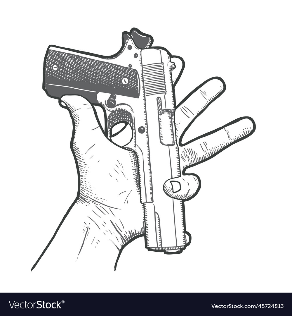 Hand drawn with gun