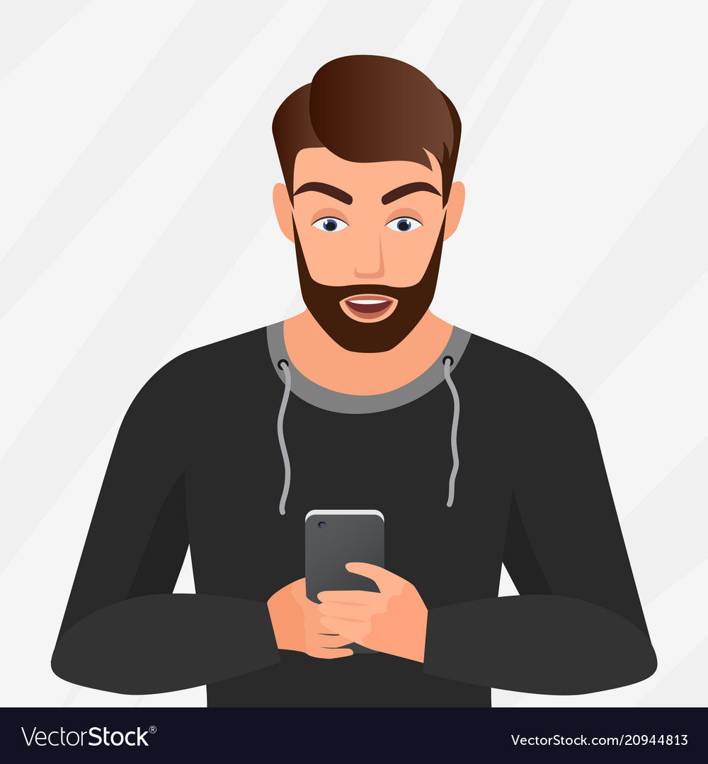 Portrait Of Surprised Handsome Young Man Vector Image Portrait Of Surprised Handsome Young Man Vector Image