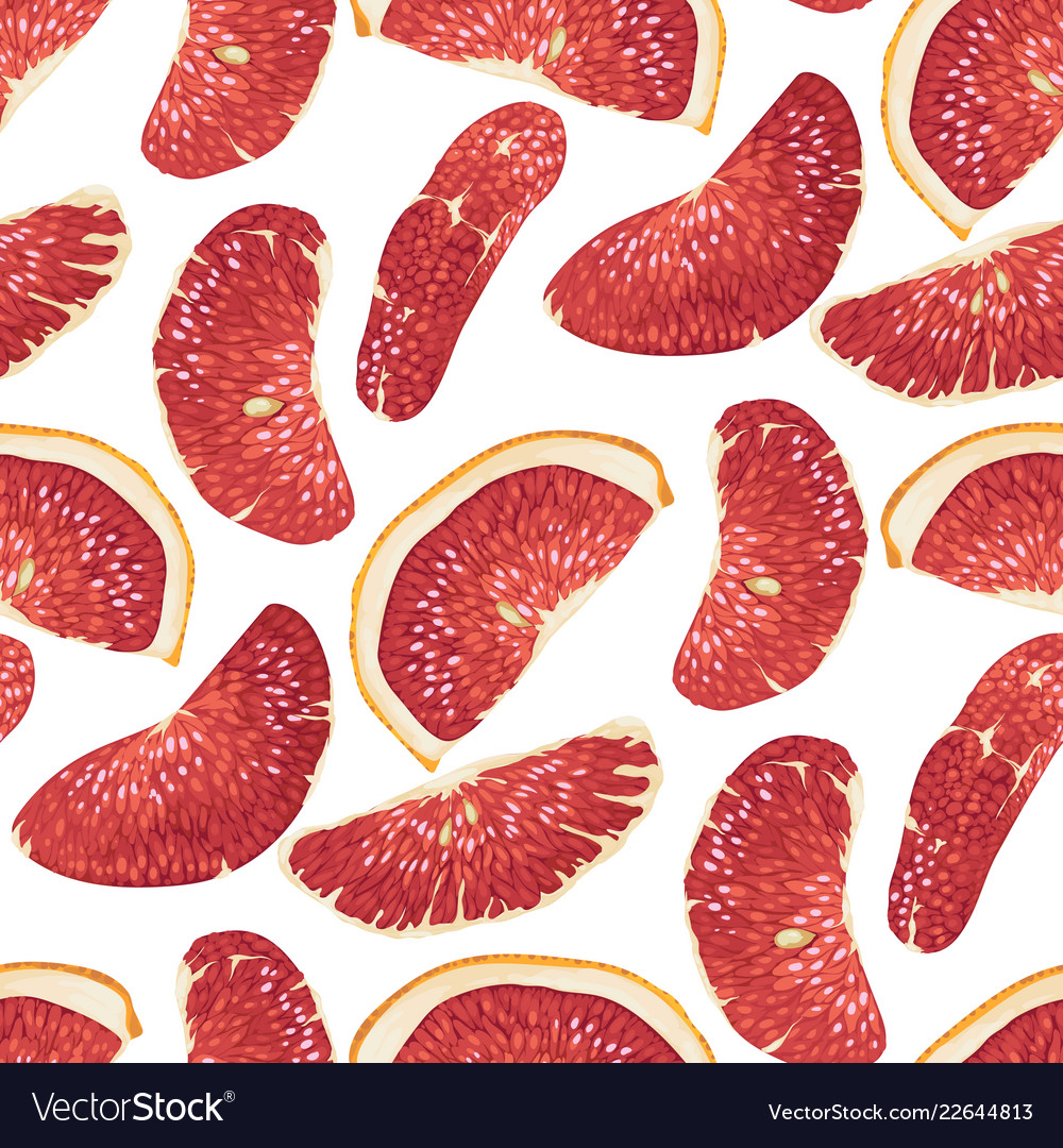 Seamless pattern in with citrus red fruit