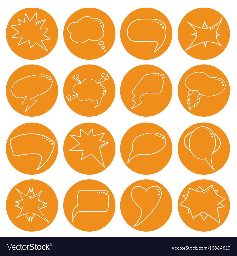 Speech bubbles set thin line style