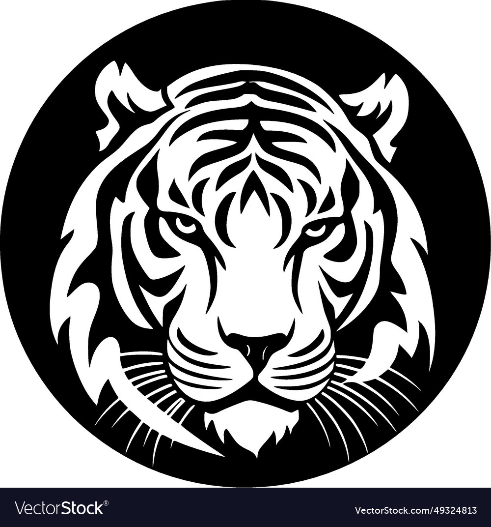 Tiger - minimalist and flat logo