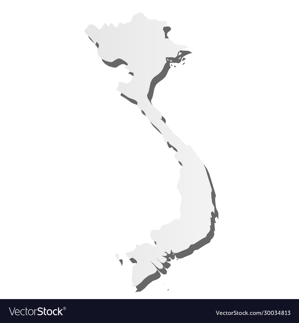Vietnam - grey silhouette map country Royalty Free Vector