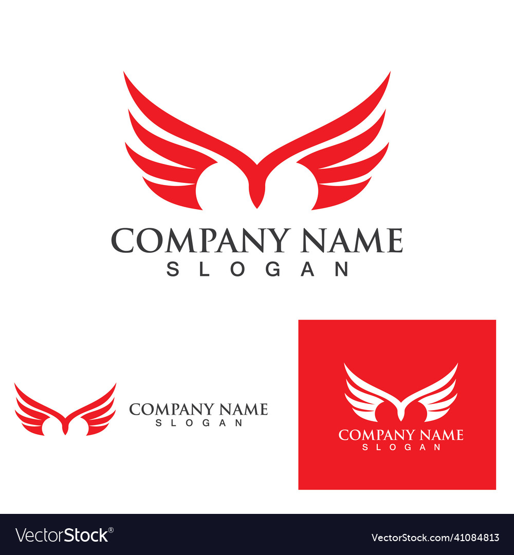 Wing bird falcon logo and symbol eps10 Royalty Free Vector