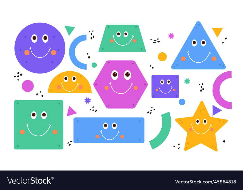 Basic geometric shapes set Royalty Free Vector Image