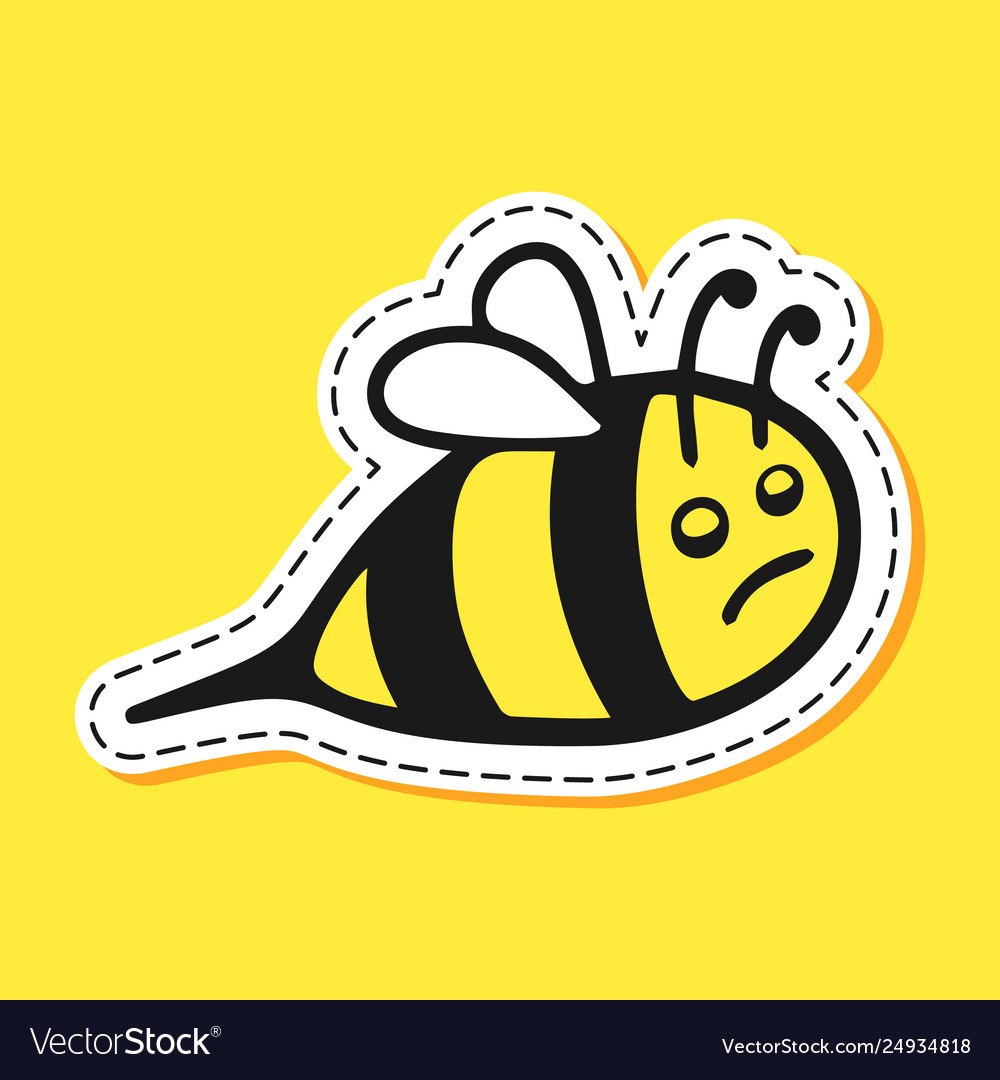 Bee sticker cartoon