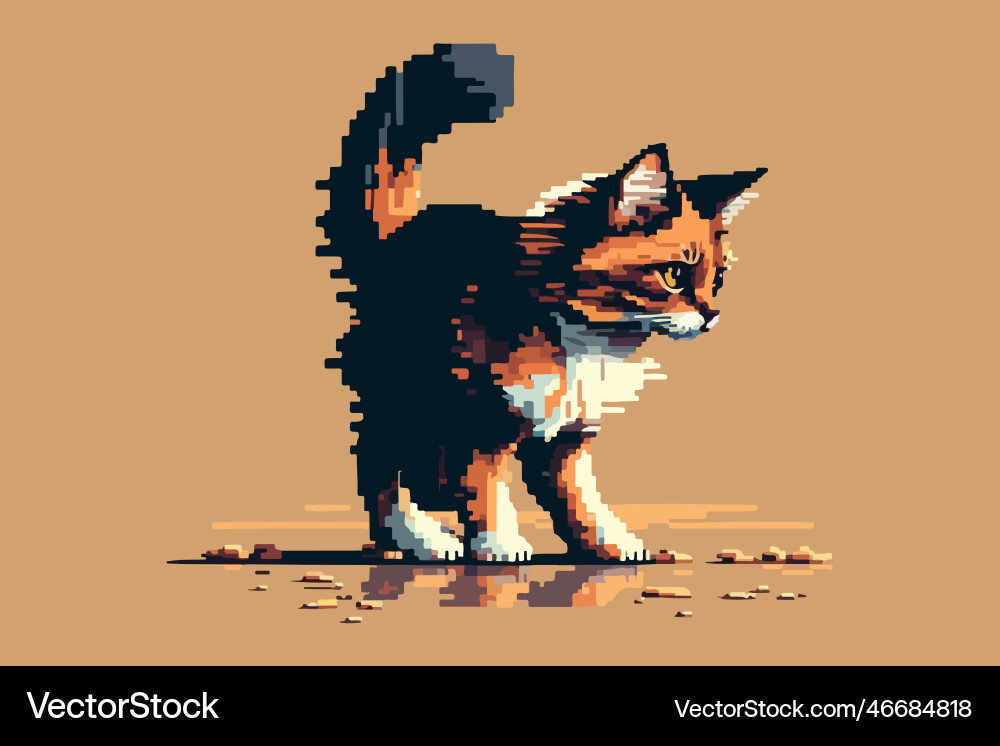 Cat pixel Royalty Free Vector Image - VectorStock