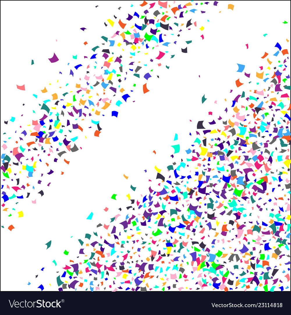 Colorful confetti on white background