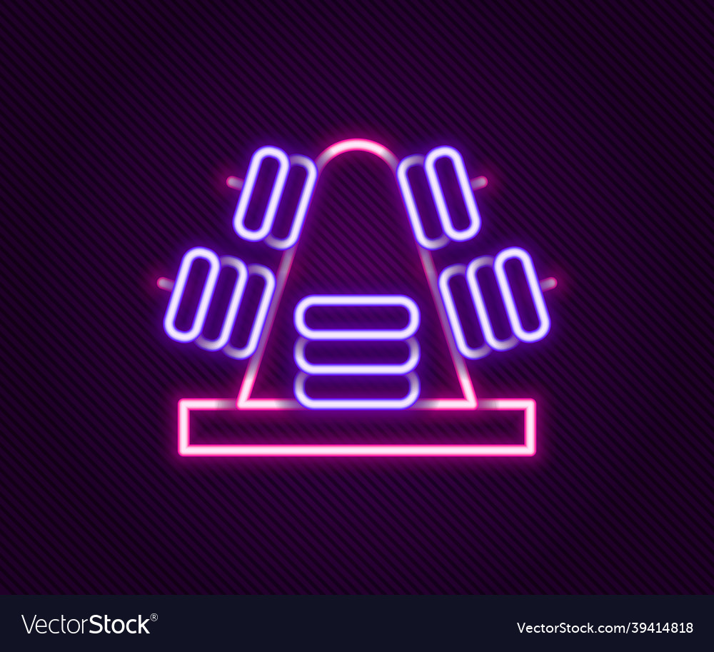 Glowing neon line metal rack with additional