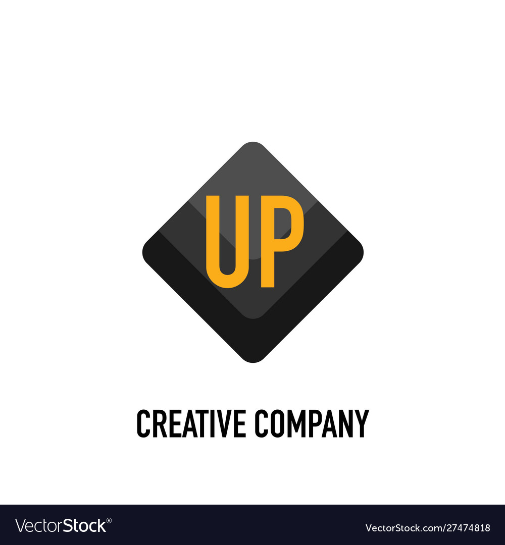 Initial letter up black creative design logo