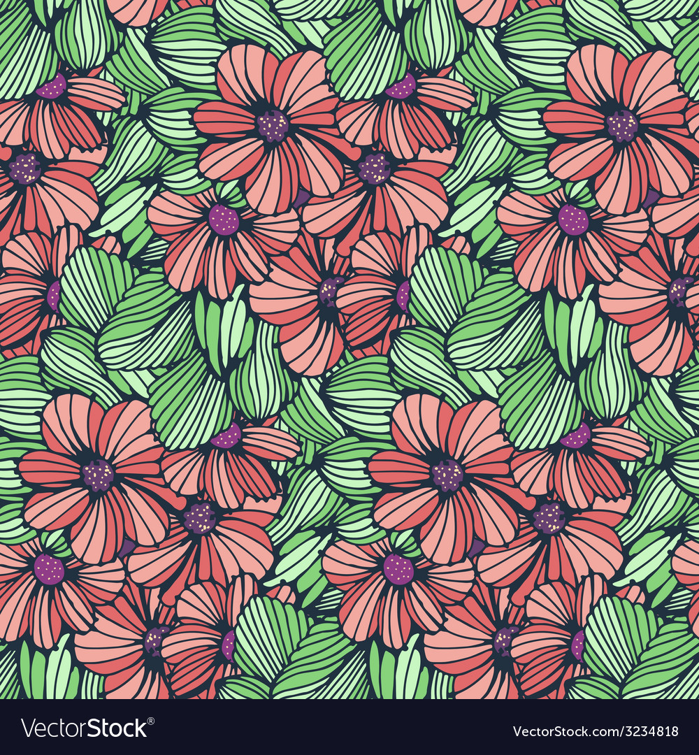 Seamless pattern - bright flower background