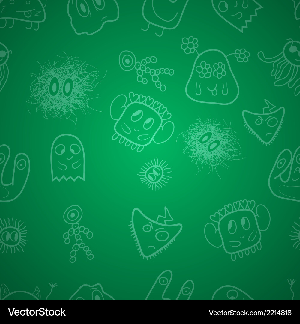 Seamless pattern with monsters Royalty Free Vector Image