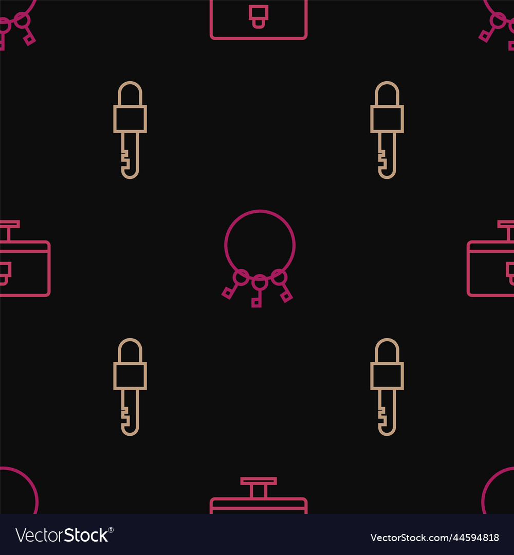 Set line lock on computer monitor locked key vector image Set line lock on computer monitor locked key