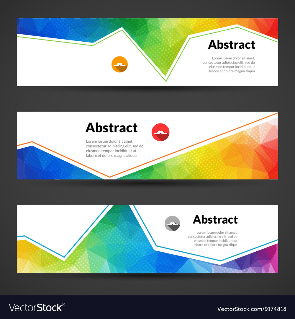Set of polygonal triangular colorful geometric