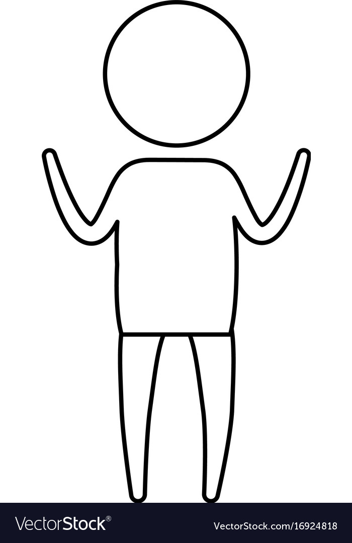 sketch silhouette of pictogram boy standing with vector image