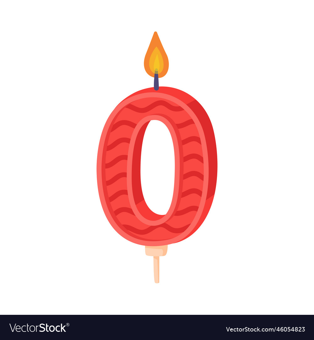 0 burning number shaped candle for birthday