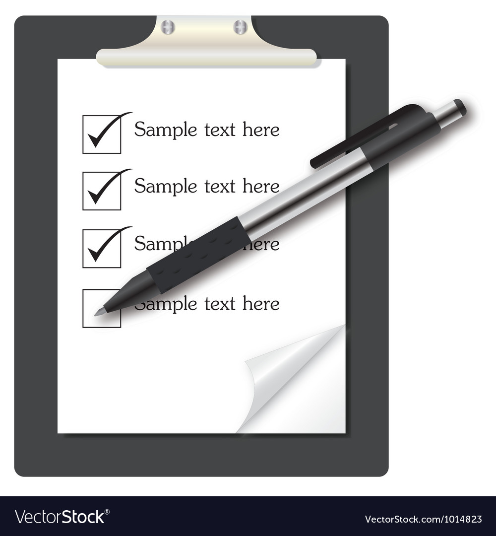 Abstract list icon with pen on business them