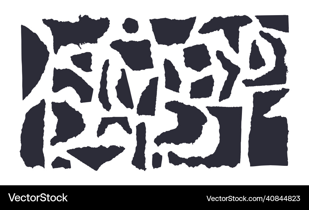 Bundle torn black on white paper with edge Vector Image