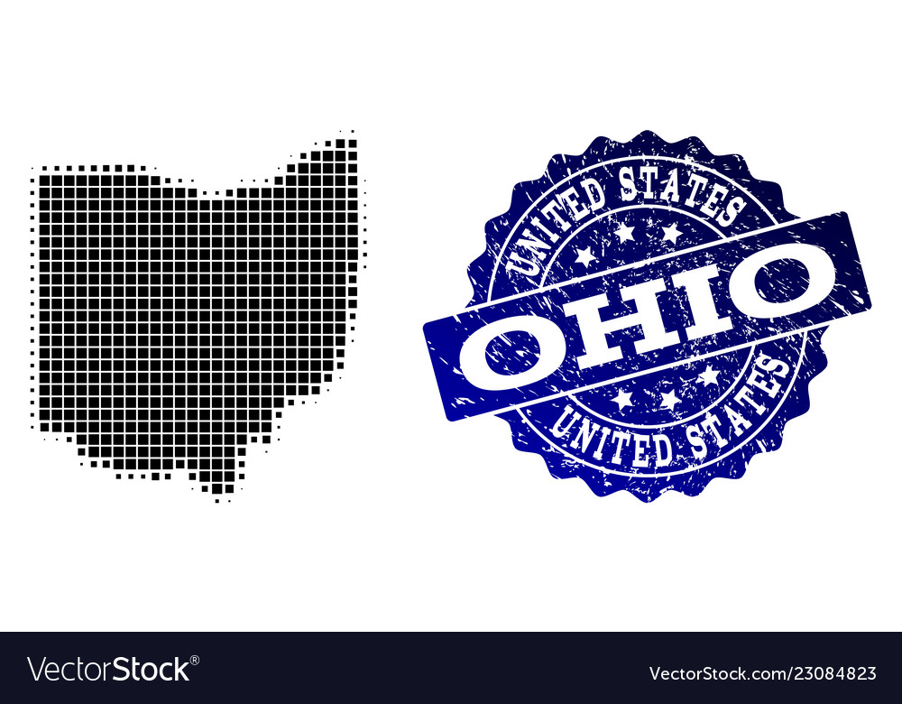 Composition of halftone dotted map ohio state