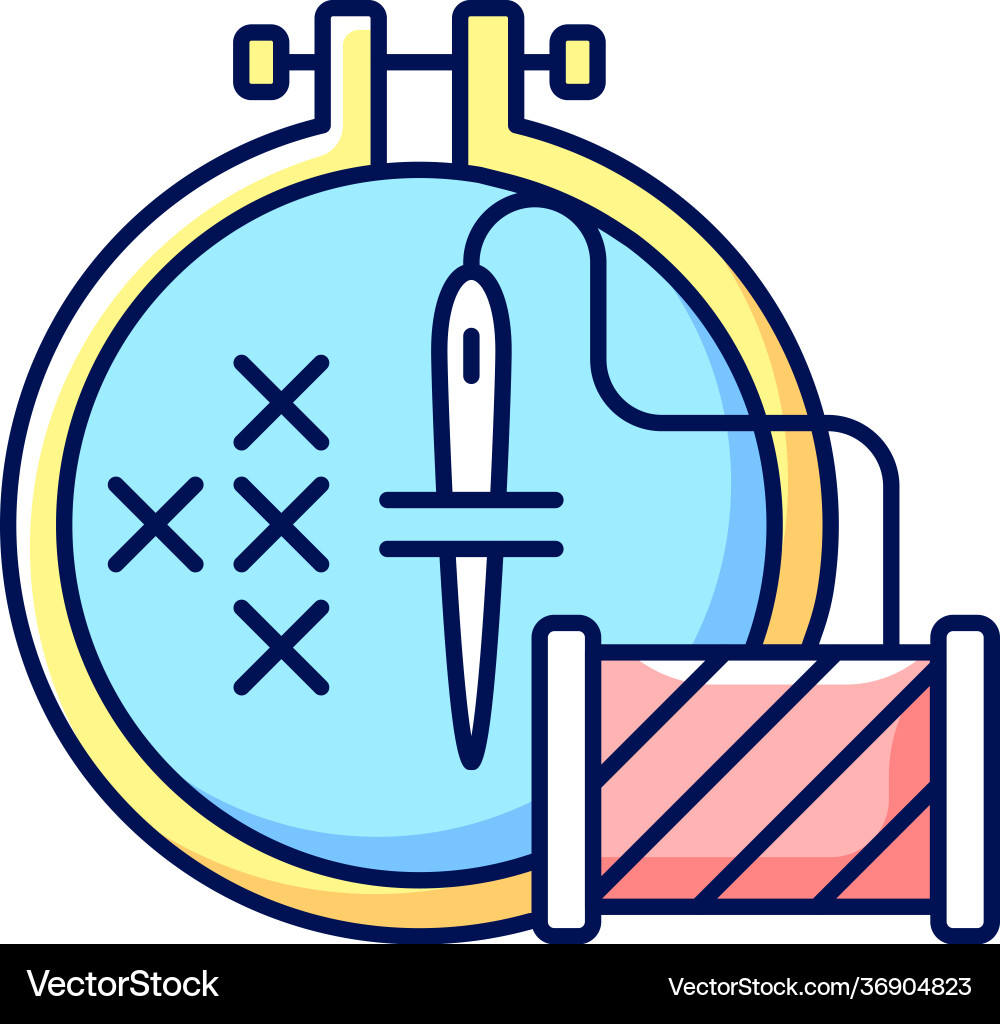 Embroidery rgb color icon Royalty Free Vector Image