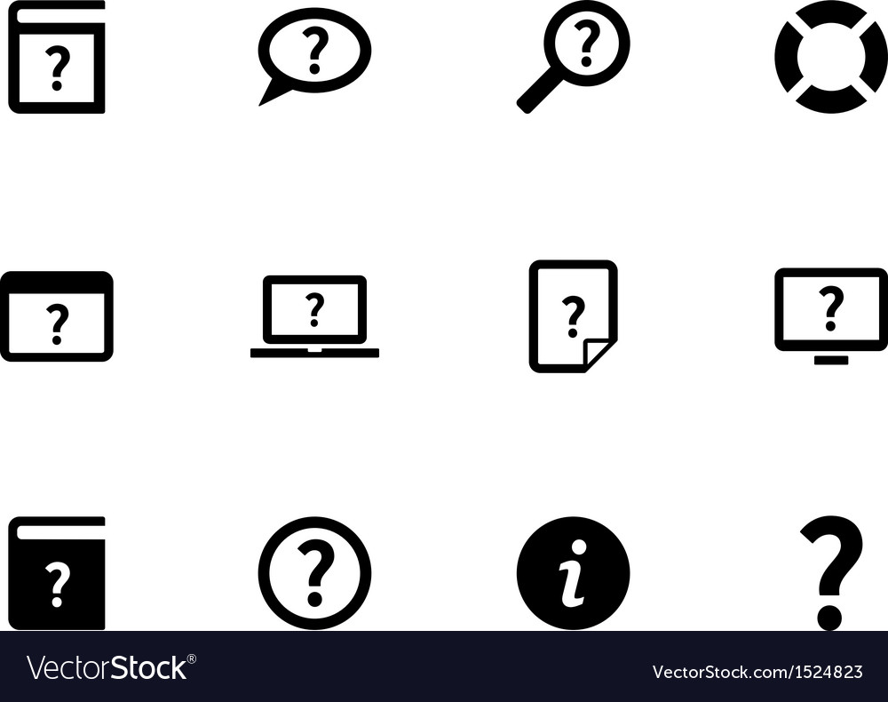 Help and faq icons on white background