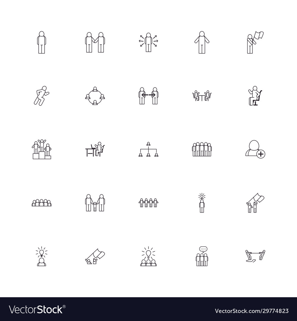 Isolated avatars line style icon set design vector image Isolated avatars line style icon set design