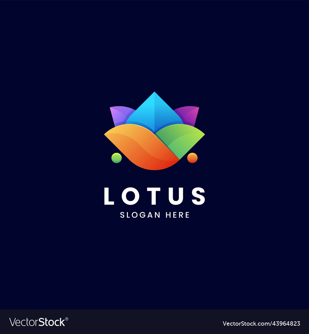 Logo lotus gradient colorful style Royalty Free Vector Image