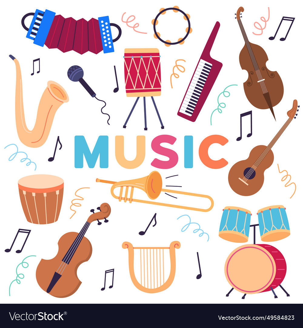 Musical instruments Royalty Free Vector Image - VectorStock