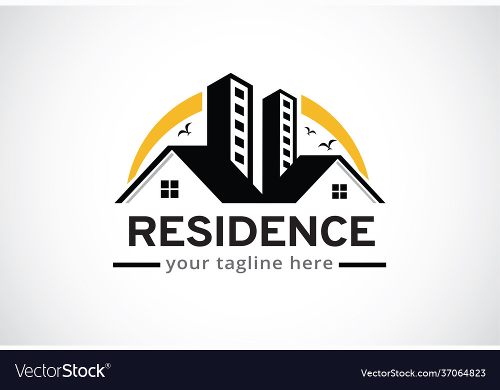 Residence logo template design Royalty Free Vector Image