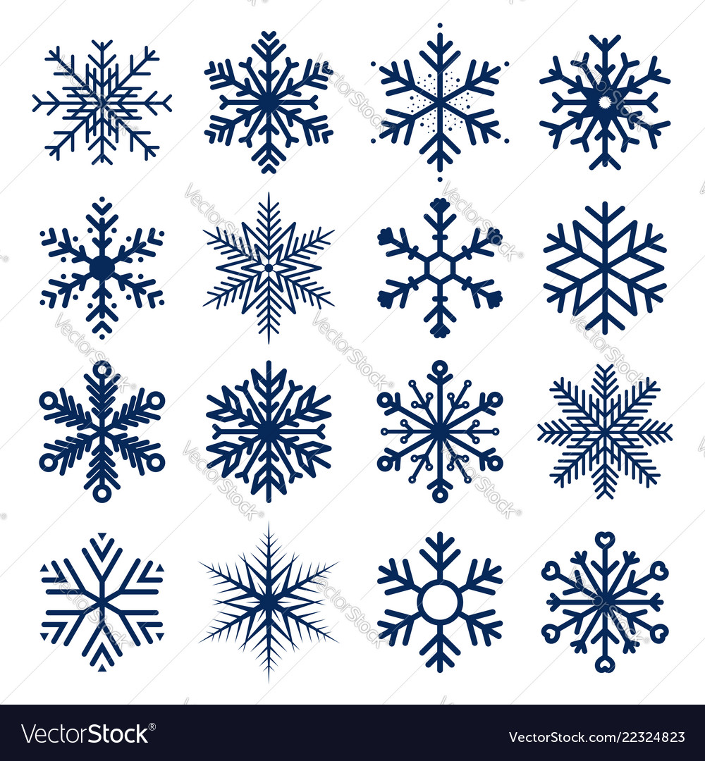 Snowflakes Icons Set Of Snowflakes Texture Vector Image