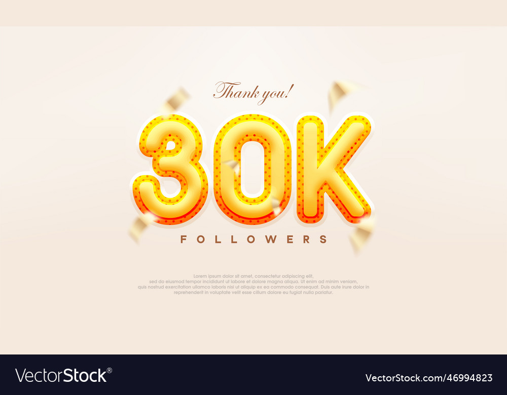 Yellow gold number 30k thanks to followers modern