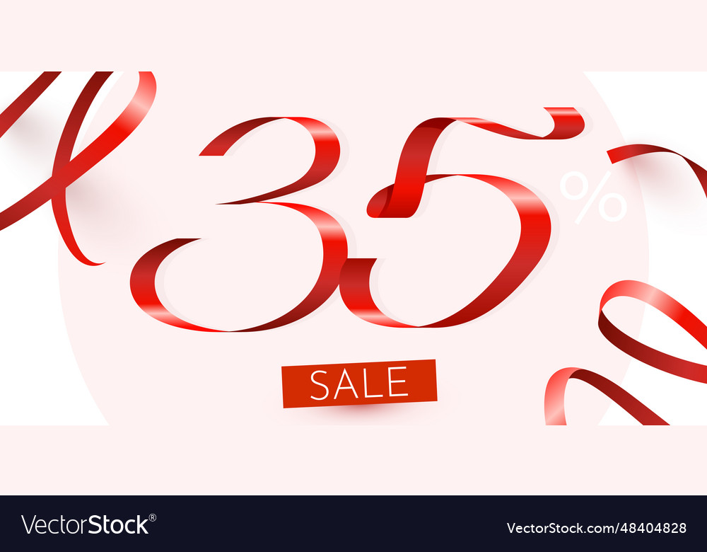 35-percent-off-discount-creative-composition-vector-image