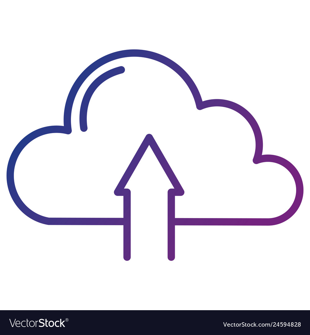 Cloud computing with arrow upload vector image Cloud computing with arrow upload