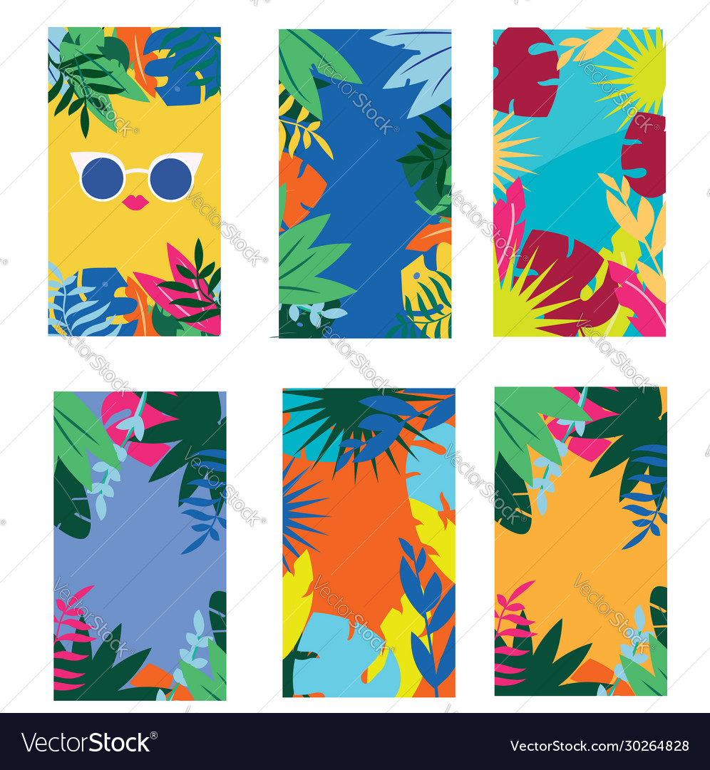Colorful summer banners and frames with tropical vector image Colorful summer banners and frames with tropical