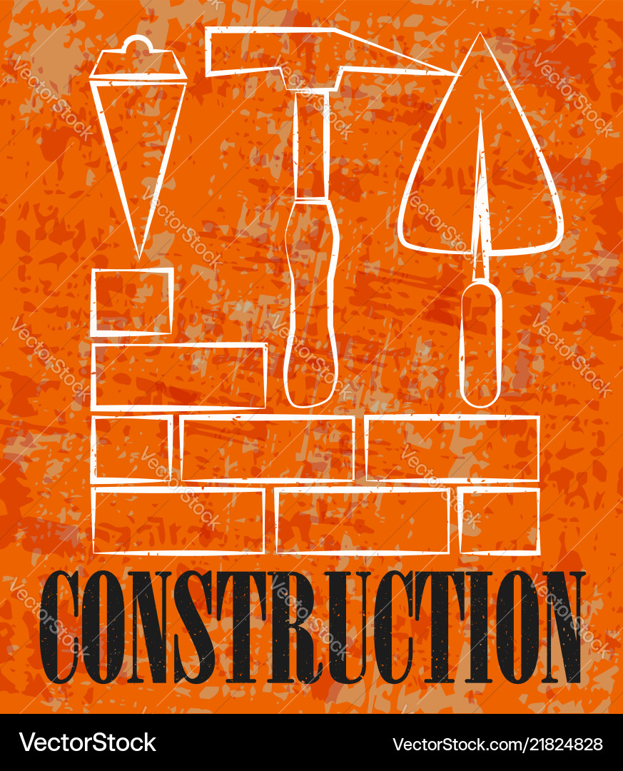 Construction And Repair Banner Royalty Free Vector Image
