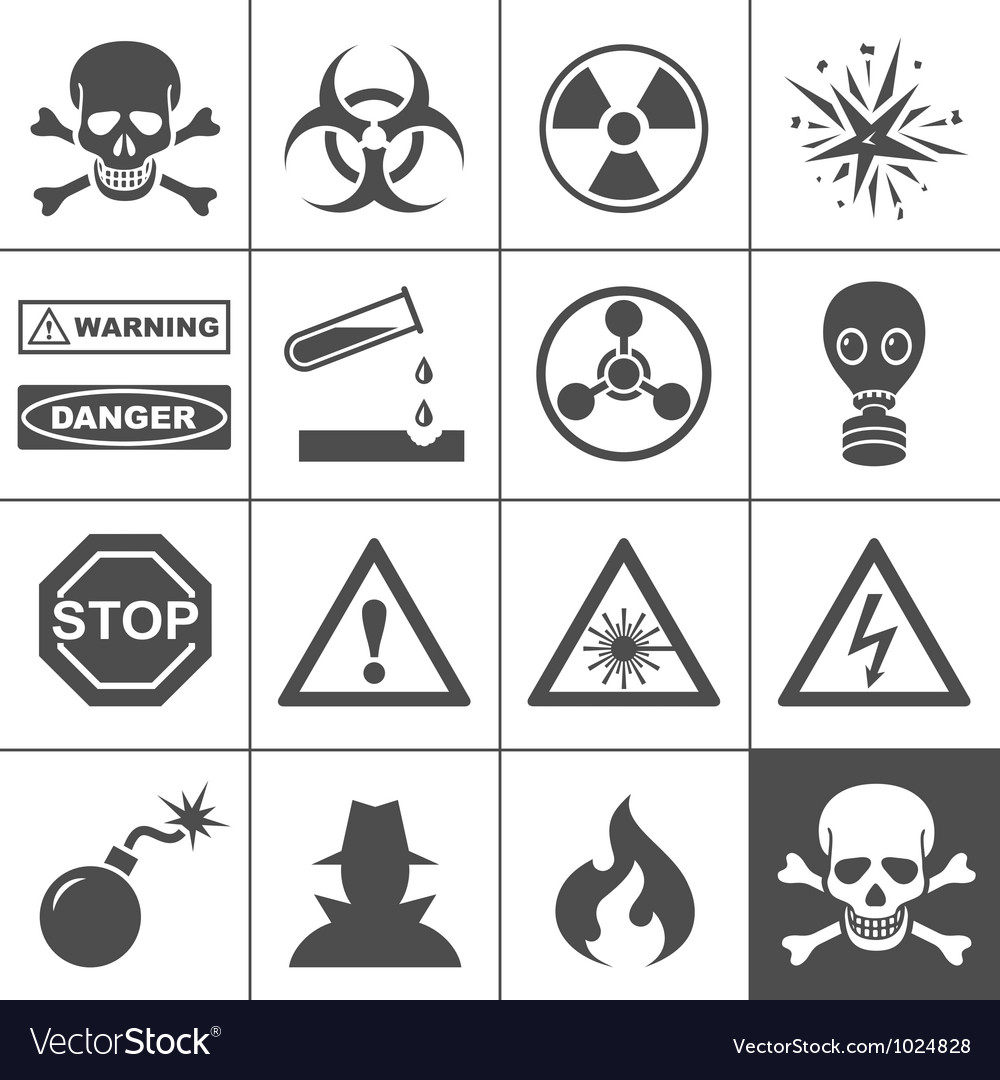 Danger and warning icons simplus series Royalty Free Vector