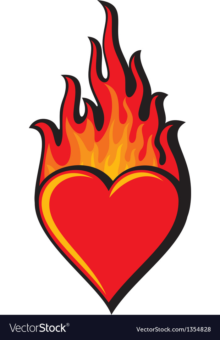 flaming heart clip art