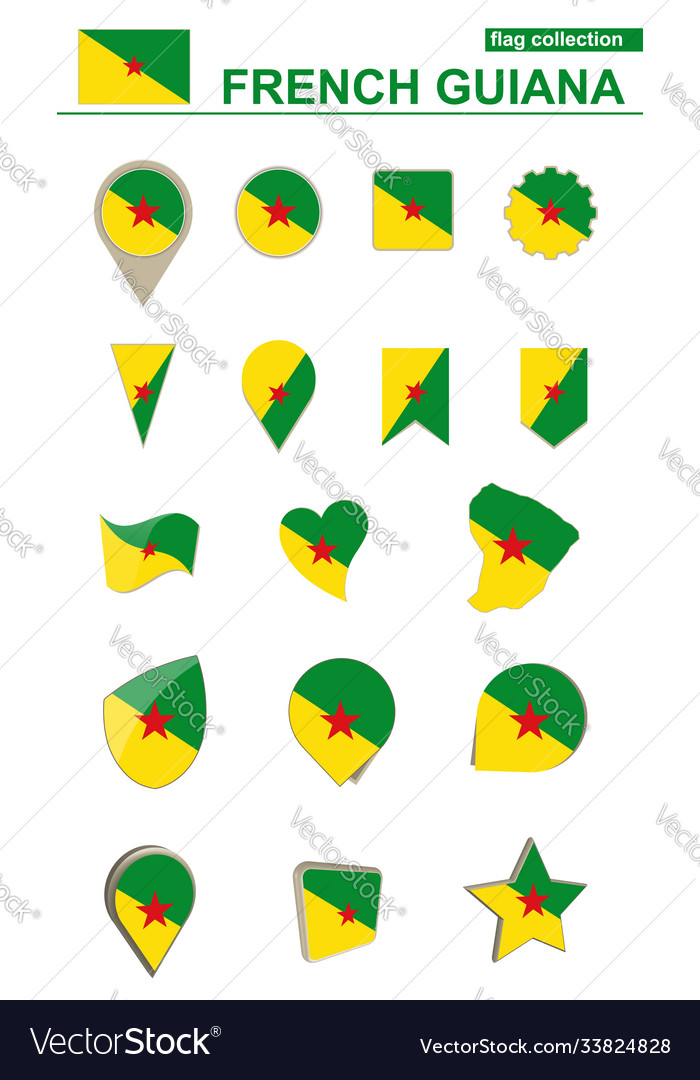 Französisch guiana Flag Sammlung große Set für Design