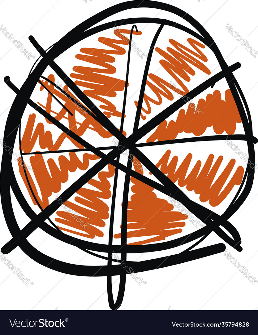 Hand drawn orange-tangerine fruit