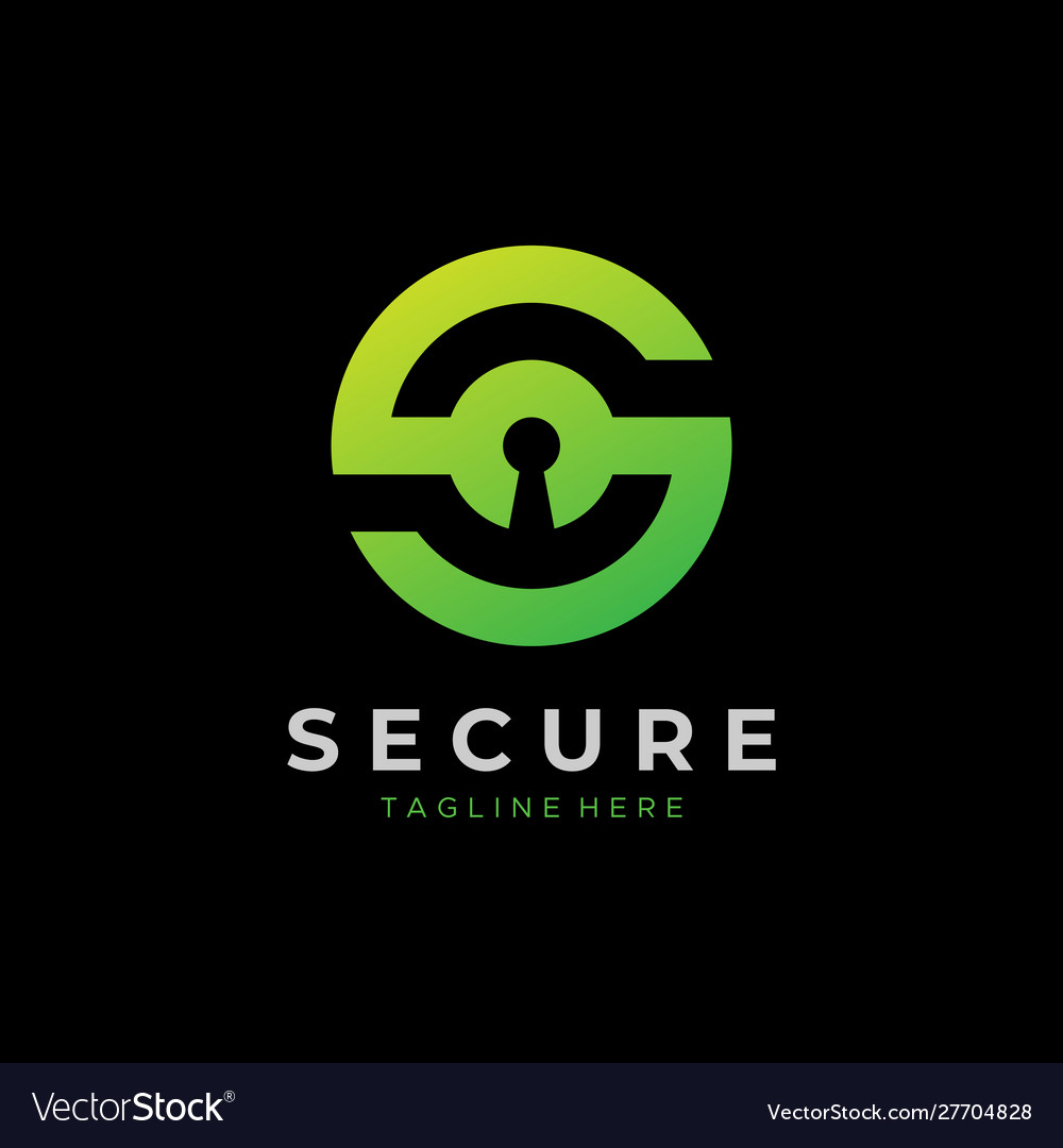 Initial letter s security logo lock icon