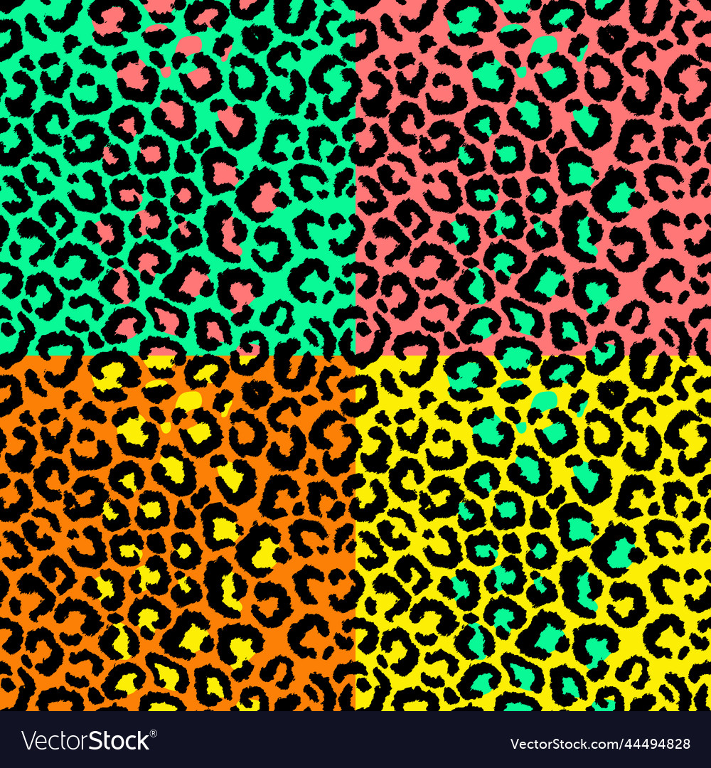 Leopard imitation colorful seamless pattern vector image Leopard imitation colorful seamless pattern